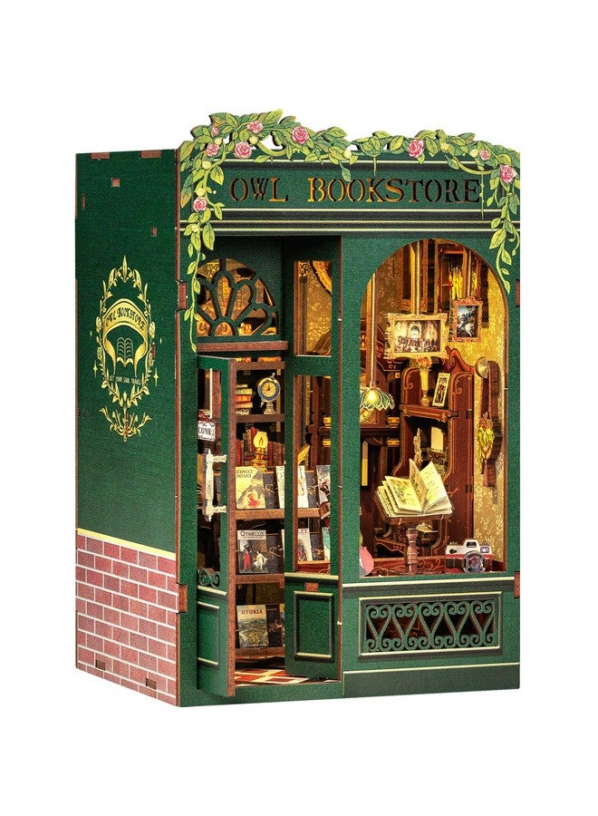 Fsolis Book Nook Kit, Diy Miniature House Kit For Adults Puzzle Booknooks Bookshelf Alley Decor Decorative Bookends Gifts Ideas For Women Teenagers Puzzle Lovers(Owl Bookstore) - Image 1