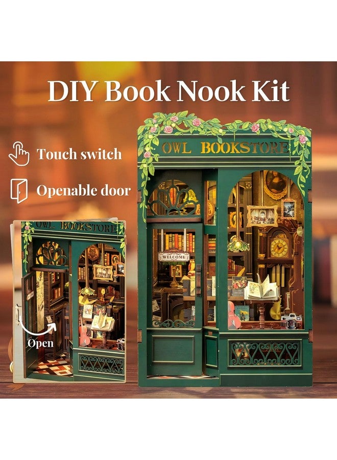 Fsolis Book Nook Kit, Diy Miniature House Kit For Adults Puzzle Booknooks Bookshelf Alley Decor Decorative Bookends Gifts Ideas For Women Teenagers Puzzle Lovers(Owl Bookstore) - Image 2