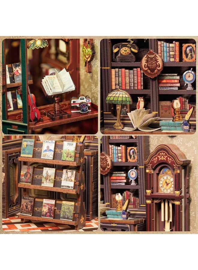 Fsolis Book Nook Kit, Diy Miniature House Kit For Adults Puzzle Booknooks Bookshelf Alley Decor Decorative Bookends Gifts Ideas For Women Teenagers Puzzle Lovers(Owl Bookstore) - Image 5
