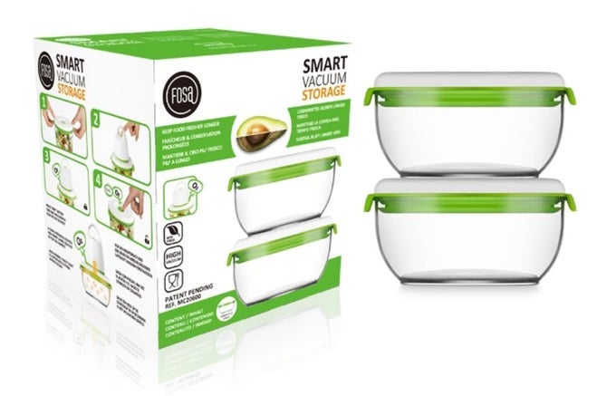 VACUUM SEAL FOOD STORAGE SYSTEM REUSABLE MEDIUM CONTAINERS 2 PACK 600ML SIZE VACUUM PUMP NOT INCLUDED