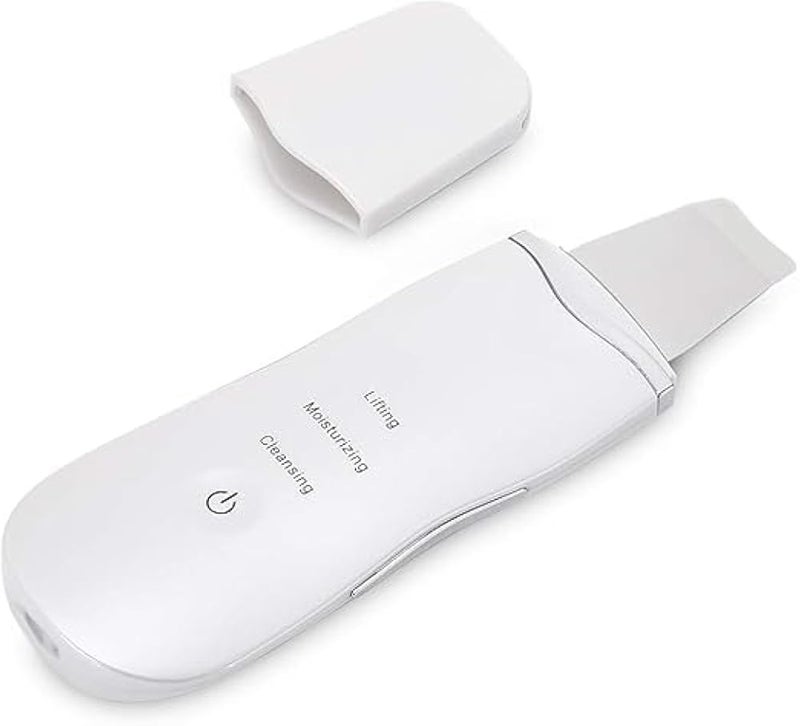 Portable Blackhead Removal Ultrasonic Facial Cleaner Rechargeable Face Skin Scrubber Cleaning Skin Peeling Extractor White