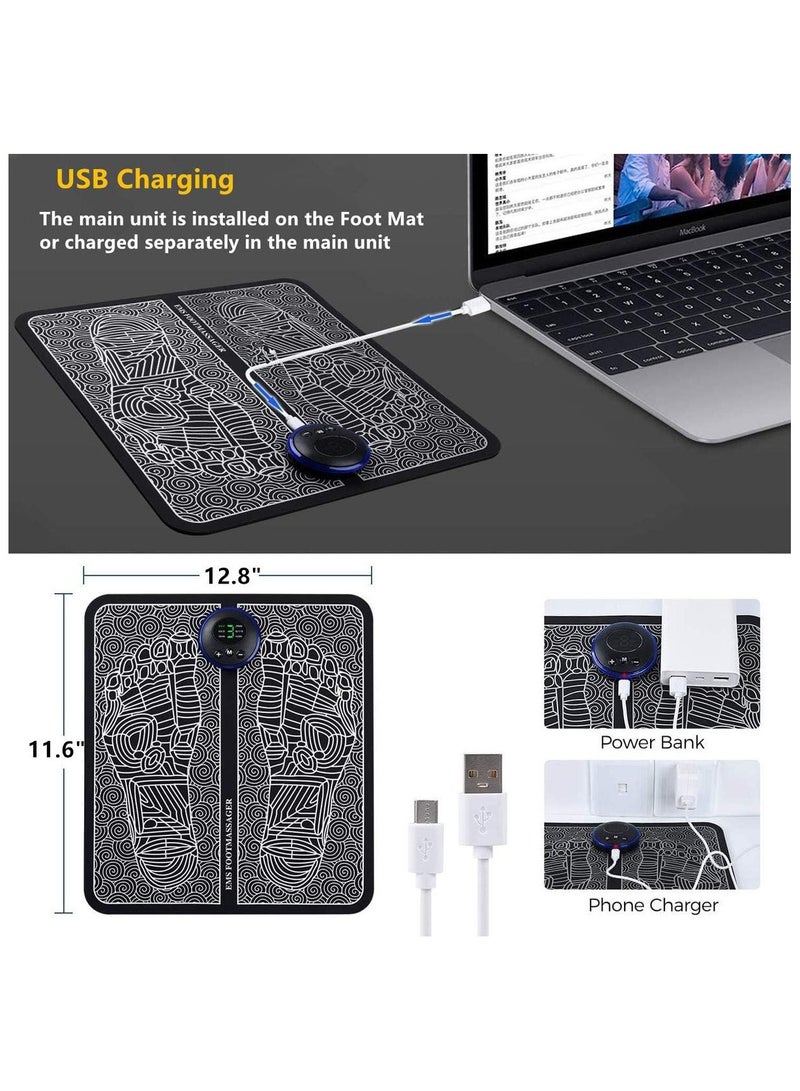 general EMS Foot Massager USB Rechargeable Electric Foot Stimulator Massager 6 Modes 9 Intensity Improves Circulation Relax Stiffness Muscles Relieve Feet and Legs Pain - Image 4