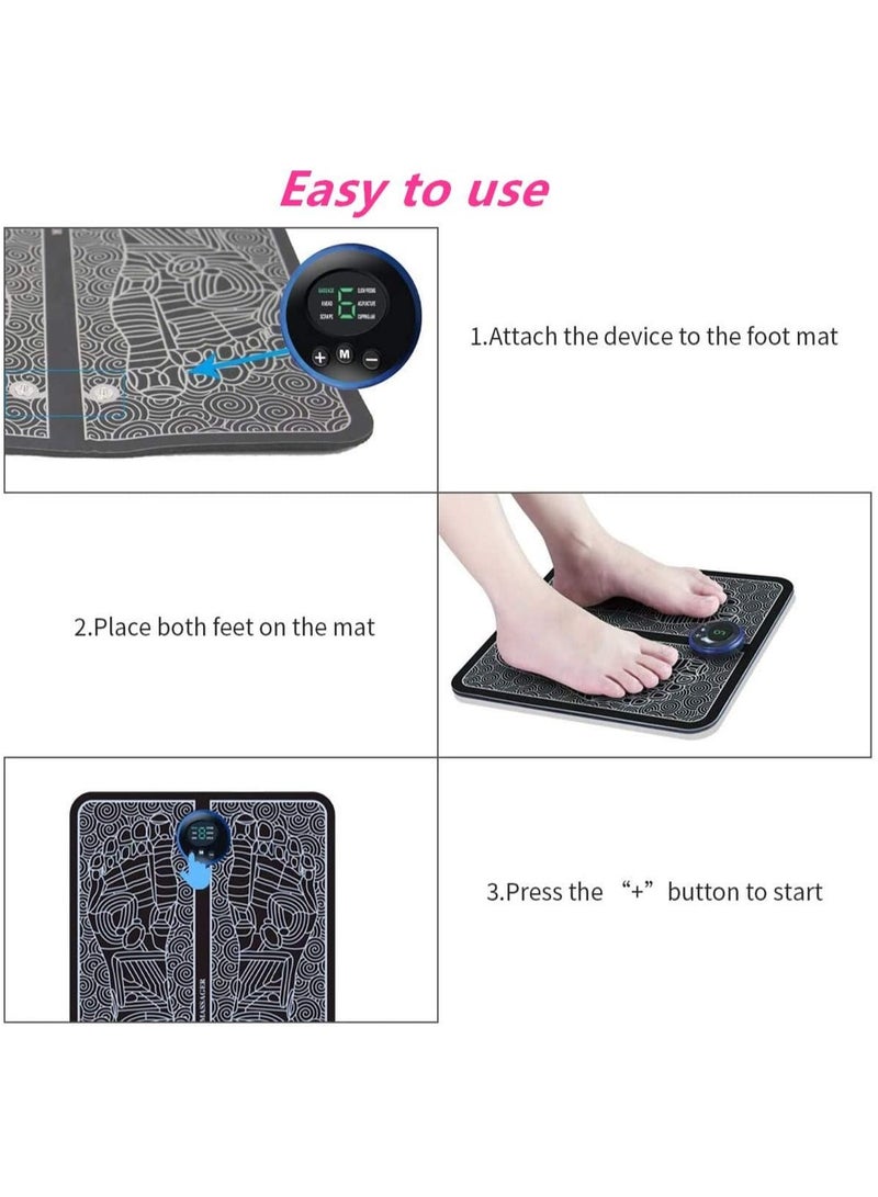 general EMS Foot Massager USB Rechargeable Electric Foot Stimulator Massager 6 Modes 9 Intensity Improves Circulation Relax Stiffness Muscles Relieve Feet and Legs Pain - Image 5