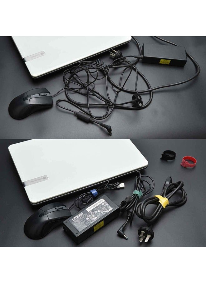 Loquat 60PCS 6 inch Reusable Fastening Cable Ties Cords Management Cable Organizer Cord Wrap Multi-Color - Image 2