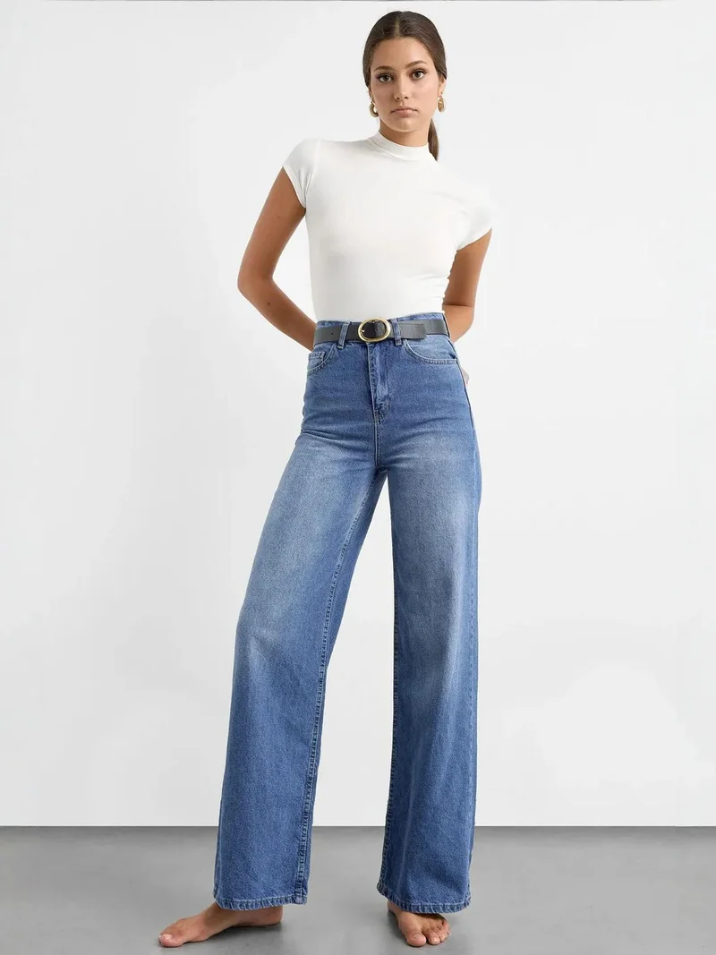 High-Waist Wide-Leg Jeans