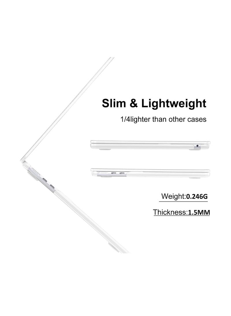 Rubberized Hard Case Compatible with MacBook Air 15 inch 2025 2024 2023 Release M4 A3241/M3 A3114/ M2 A2941 with Liquid Retina Display & Touch ID, Protective Plastic Hard Shell Case Cover, Frosted Clear  - Image 3