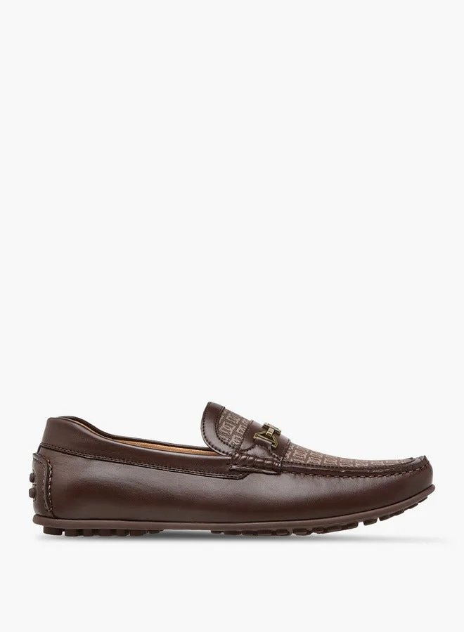 Men's Monogram Print Slip-On Loafers