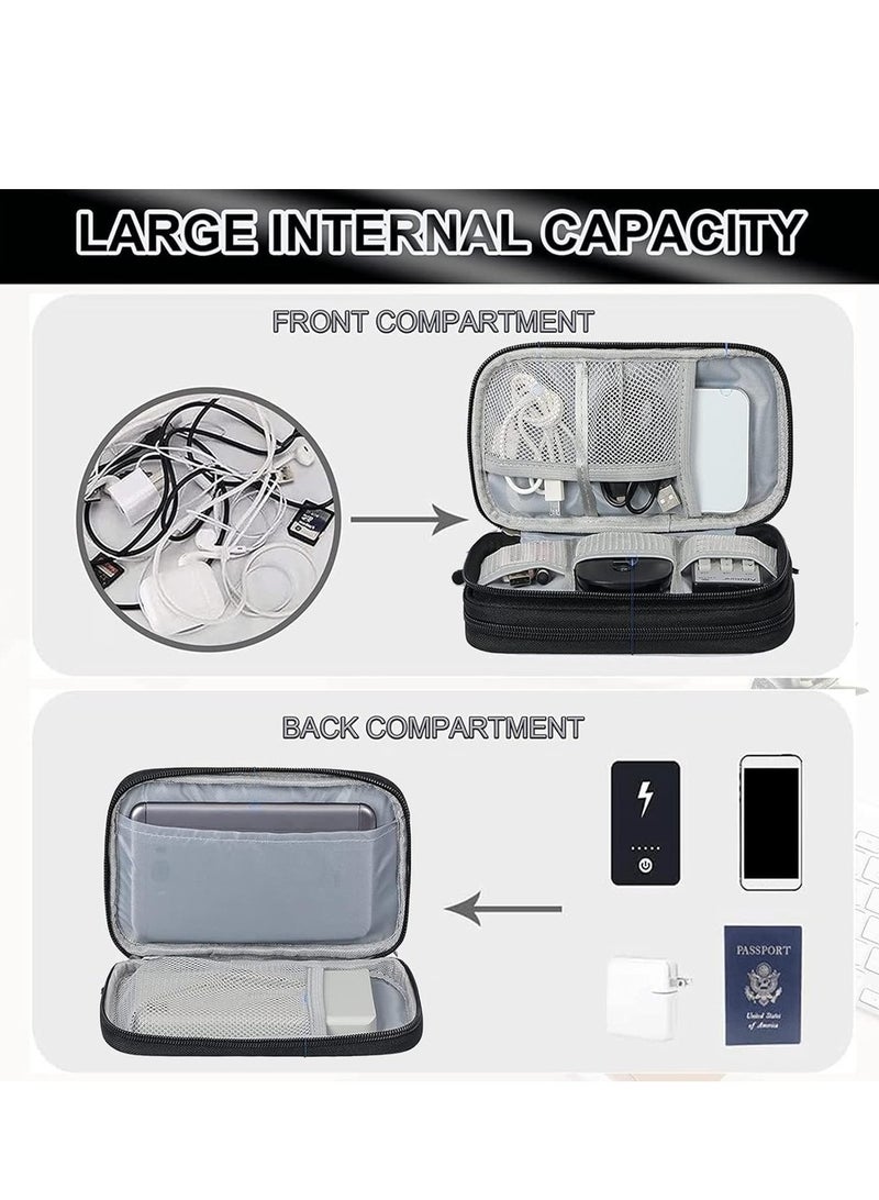 Portable Electronic Accessories Bag Organizer Travel Gadgets Storage Case Cable Organizer Pouch Compatible For Charger USB Cables SD Memory Cards Earphone Flash Hard - Image 2