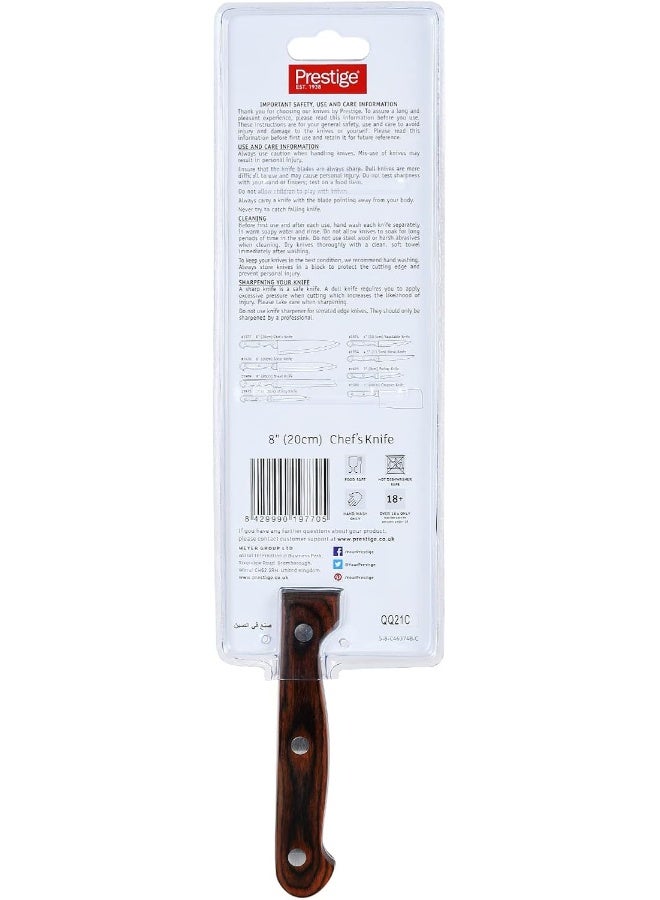 Prestige Vegetable Knife, Pr1977 Brown Silver/Brown 20cm - Image 2