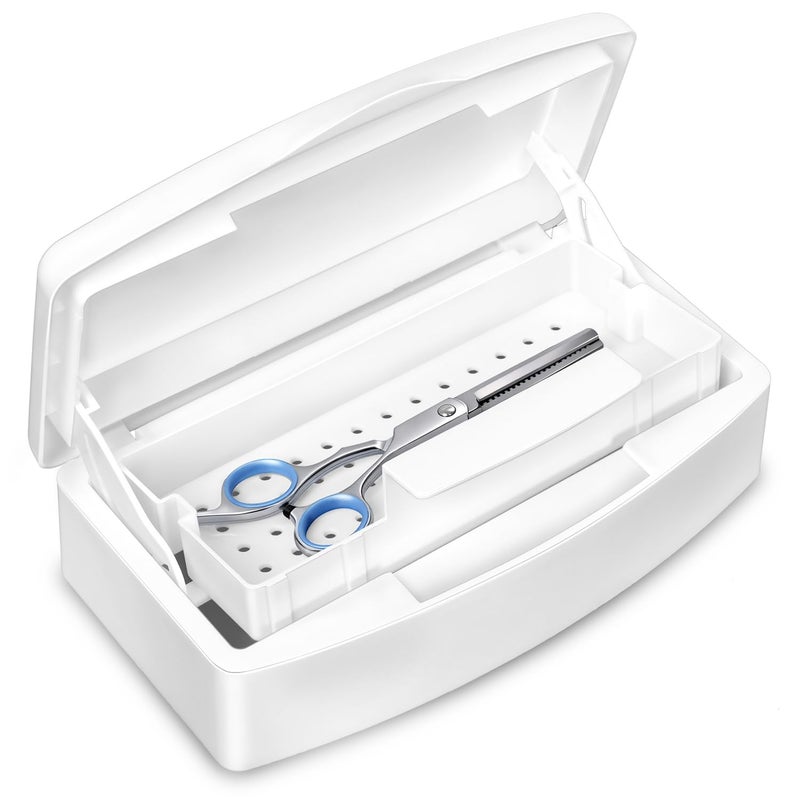 Aifeiter Plastic Sterilizing Tray,Tool sterilization box,Nail Tools Plastic Sterilizing Box Beauty Tool Sterilizing Tray Disin-fection Box,Tweezers,Hair Salon,Spa & Cutter Manicure Equipment-(White) - Image 1