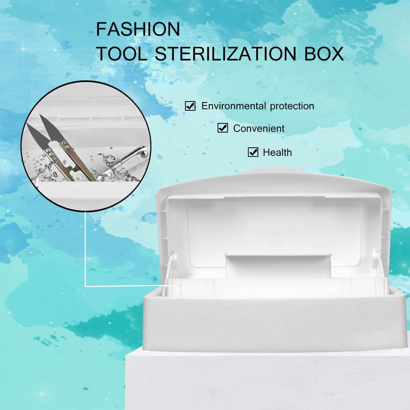 Aifeiter Plastic Sterilizing Tray,Tool sterilization box,Nail Tools Plastic Sterilizing Box Beauty Tool Sterilizing Tray Disin-fection Box,Tweezers,Hair Salon,Spa & Cutter Manicure Equipment-(White) - Image 4