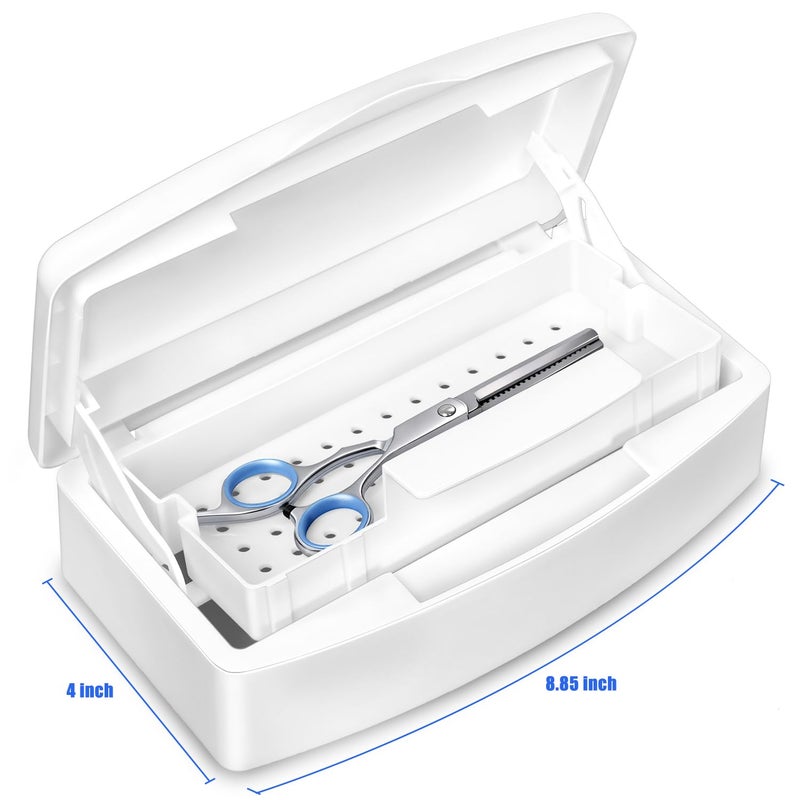 Aifeiter Plastic Sterilizing Tray,Tool sterilization box,Nail Tools Plastic Sterilizing Box Beauty Tool Sterilizing Tray Disin-fection Box,Tweezers,Hair Salon,Spa & Cutter Manicure Equipment-(White) - Image 3