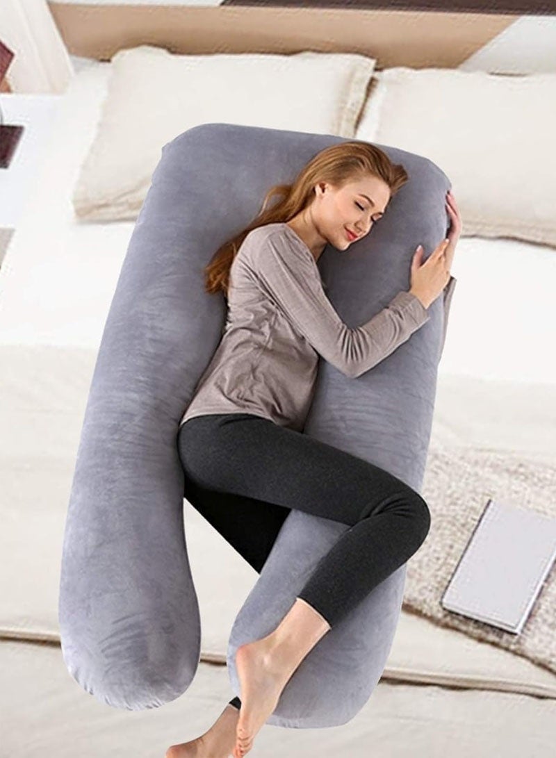 جايزهو الوسائد الأمومة للنوم ، يو على شكل كامل الجسم وسادة الحمل دعم للنساء الحوامل مع غطاء مخملي قابل للغسل قابل للإزالة - Image 5