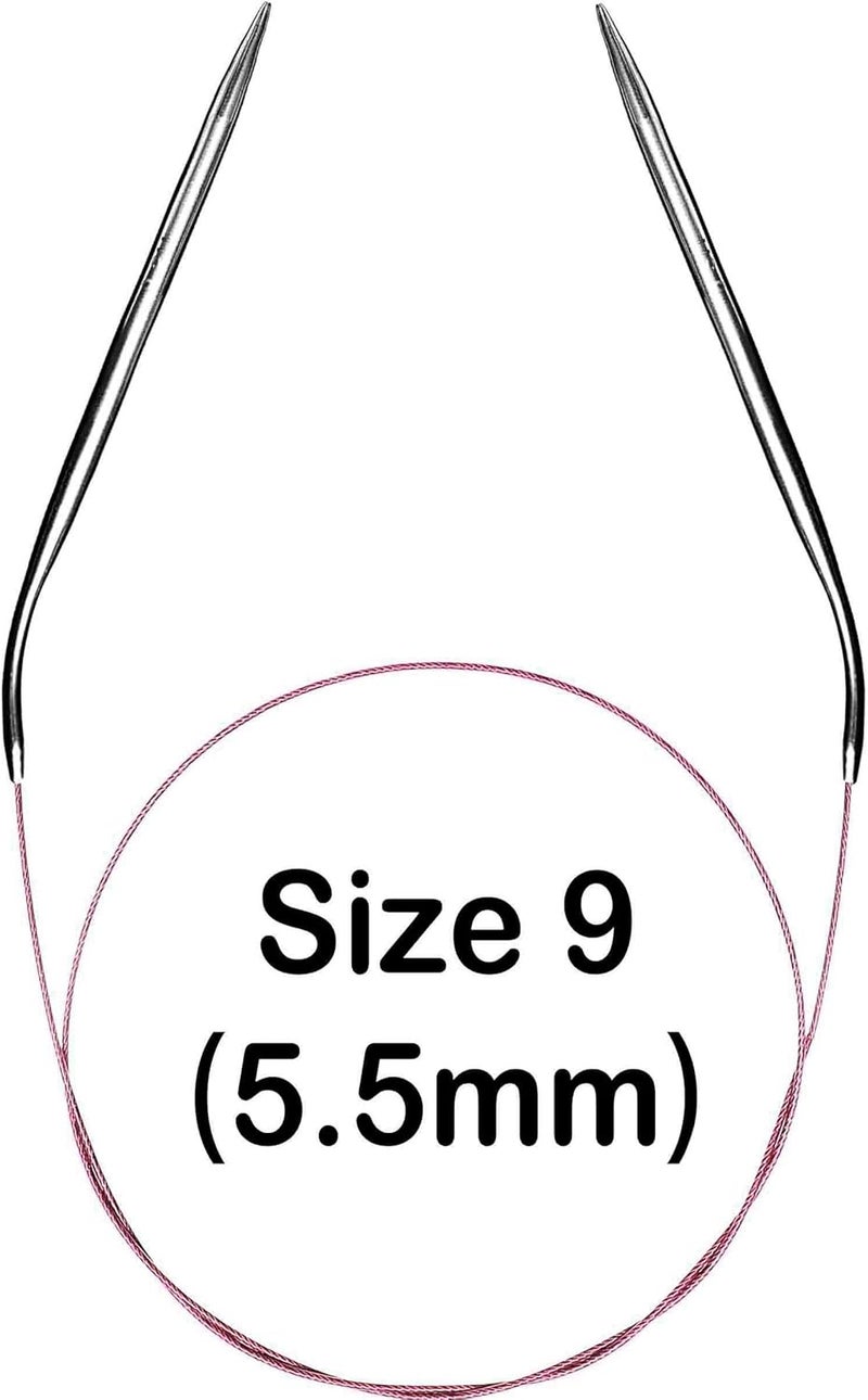 brievo Circular Knitting Needles 36 Inch Size 9 Round Metal Circle Blankets - Image 2