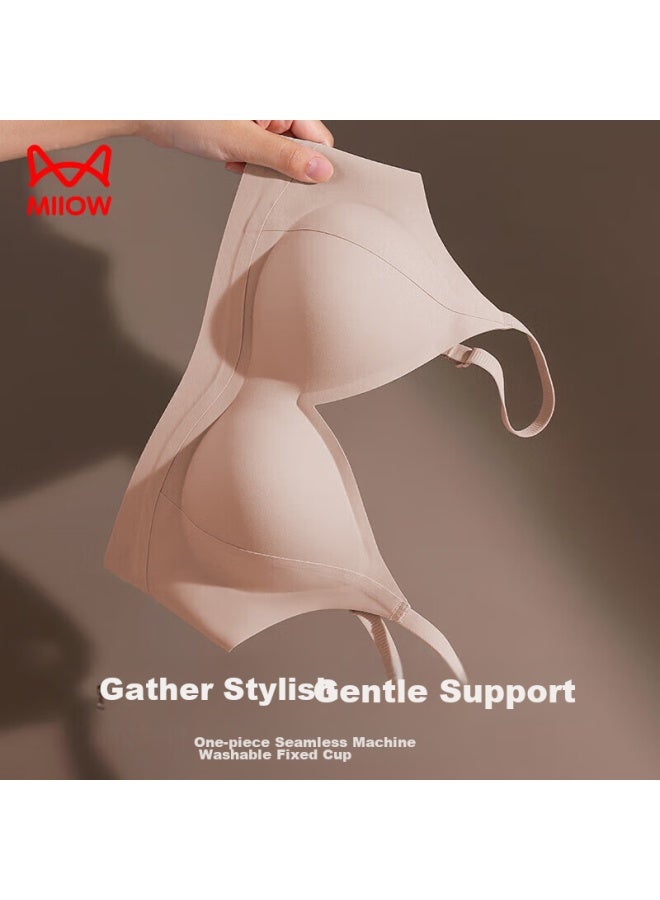 MIIOW Miiow Seamless Bra For Women, Push-up Bra For Small Breasts, Lift And Support, Anti-sagging, Wireless, Sexy, Push-up Brassiere, Nude Pink, Size M - Image 1