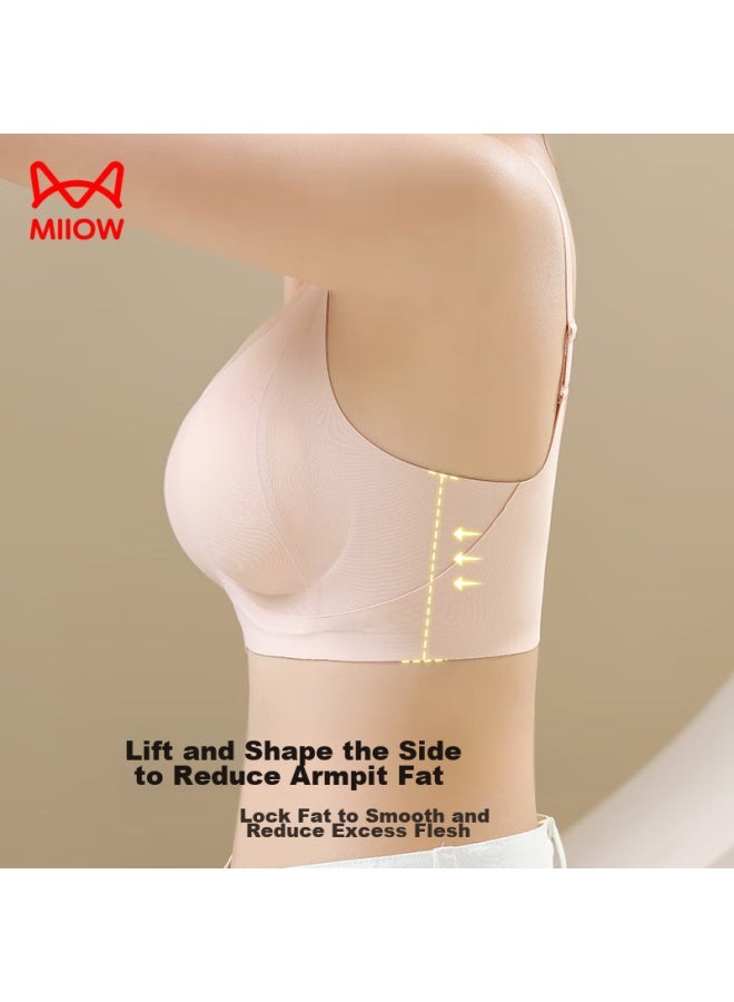 MIIOW Miiow Seamless Bra For Women, Push-up Bra For Small Breasts, Lift And Support, Anti-sagging, Wireless, Sexy, Push-up Brassiere, Nude Pink, Size M - Image 4