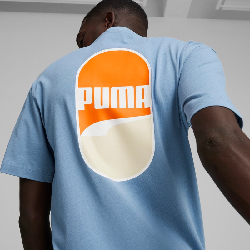PUMA DOWNTOWN 180 Logo Mens Blue T-shirt - Image 3