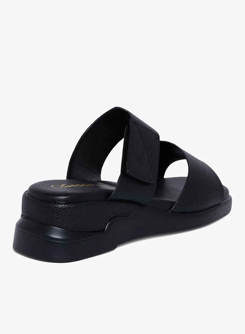 Geoomnii BLACK Geoomnii Comfort Slide Sandals for Women – Cushioned Slip-On Casual Sandals for Daily Wear, Home, Travel & Walking for Women | Best Price UAE