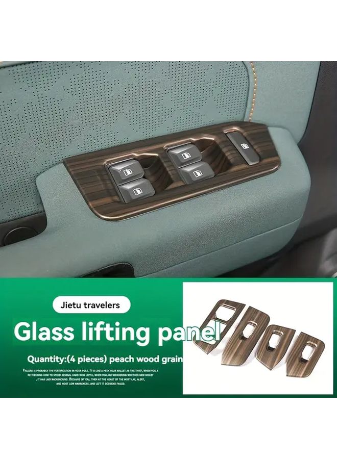Carbon Fiber 4 Piece Window Button Frame For Jetour Trav Car - Image 3