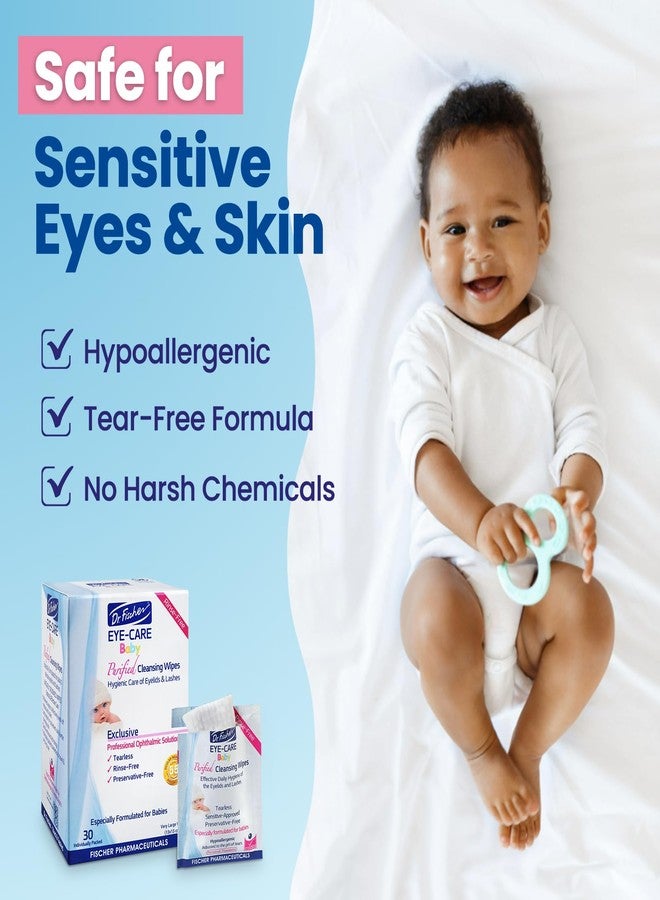 Dr. Fischer Premium Baby Eyelid Wipes, 60 Count, Pre-moistened, Hypoallergenic, Non-Irritating, Rinse Free, Pediatrician Recommended - Image 2