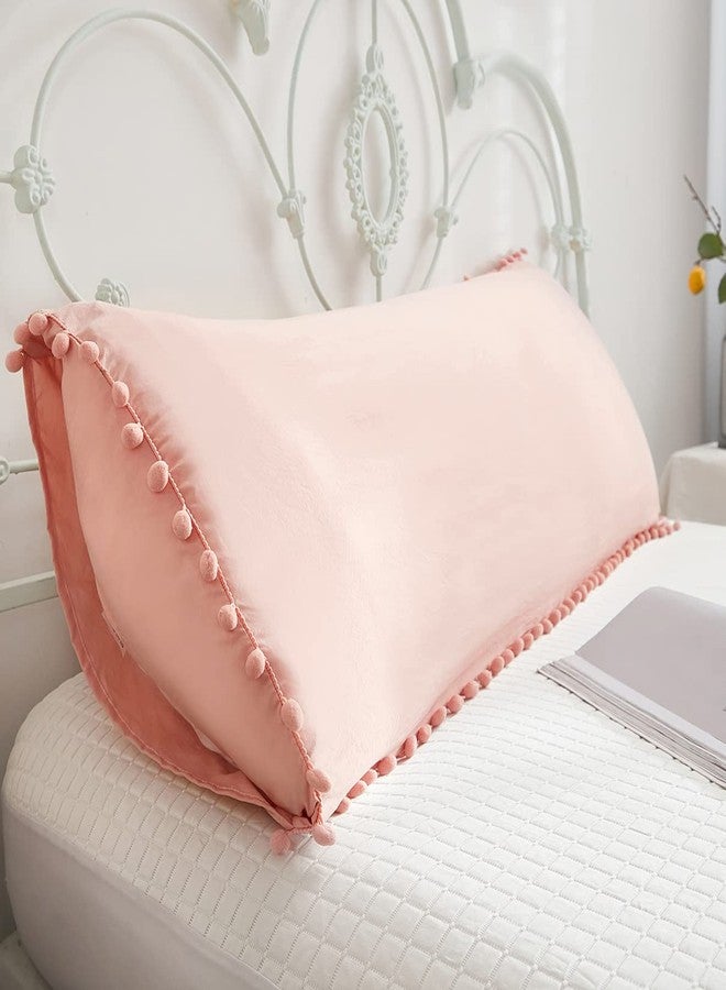 MOVE OVER Pink Body Pillow Cover Cute Pink Pom Pom Body Pillow Cover Soft Washed Microfiber Boho Chic Body Pillow Cover with Pocket Closure Girly Blush Pink Body Pillow Case for Bedroom - Image 3