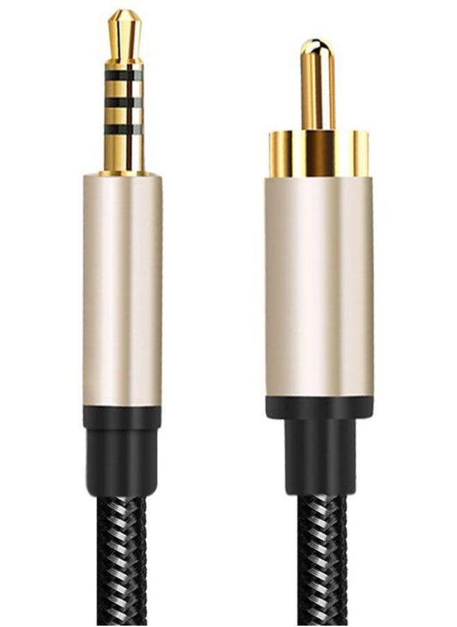 NIBEMINENT RCA To AUX 3.5mm Coaxial Audio Connector Cable 2meter Rose Gold/Black  - Image 1