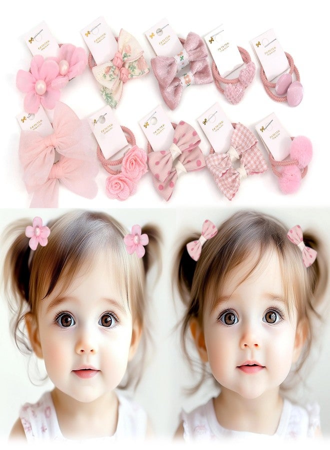 BIANHUAN 20 PCS Toddler Hair Ties for Girls, Baby Hair Ties Cute Flower Elastic Scrunchies, Seamless Ponytail Holders, Little Girls Hair Accessories for Thick Hair (Set-A) - Image 1