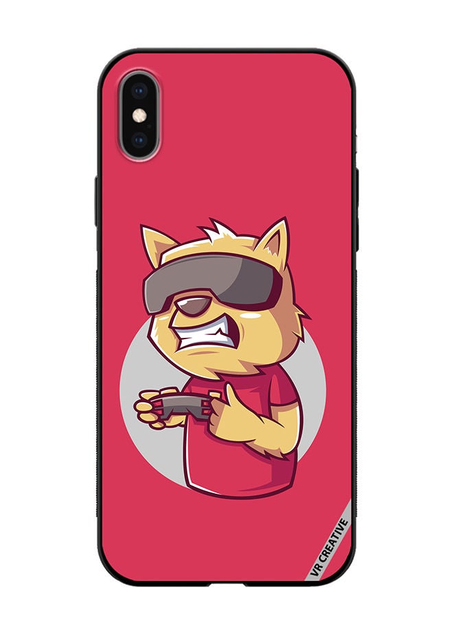 VR CREATIVE Protective Case Cover For Apple iPhone XS Max Gamer Cat Design Multicolour - Image 1