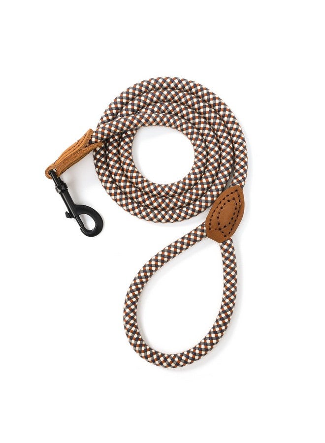 Mile High Life Rope Leash with Genuine Leather Connection, 6 FT/5 FT/4 FT, Heavy Duty Leash for Medium & Large Dogs (Brown, 48 Inch) - Image 1
