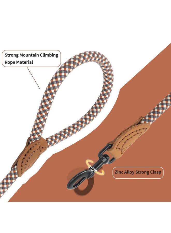 Mile High Life Rope Leash with Genuine Leather Connection, 6 FT/5 FT/4 FT, Heavy Duty Leash for Medium & Large Dogs (Brown, 48 Inch) - Image 3