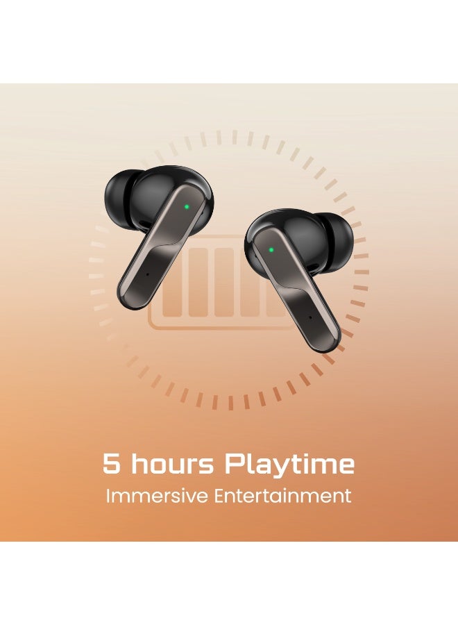 AcceOn Aura Pods ACC-TWS019 AI True Wireless Earbuds – Hybrid ANC + ENC (4-Mic), Bluetooth 6.0, 25-Hour Total Playtime, AI Live Translation Support – Black - Image 2