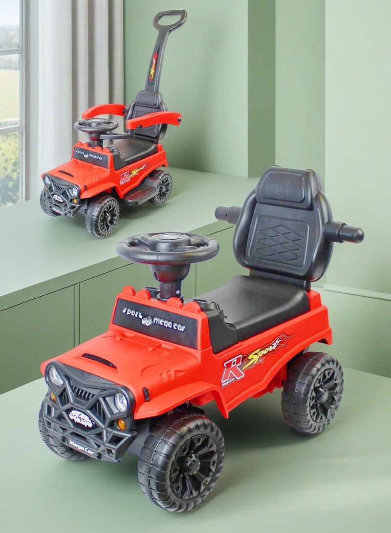 إيزي فيتشور سيارة إيزي فيوتشر 2 في 1 للأطفال من عمر 1 إلى 6 سنوات، مزودة بدفع السيارة وسيارة أطفال مزودة بموسيقى وزر بوق ومقبض دفع - Image 1