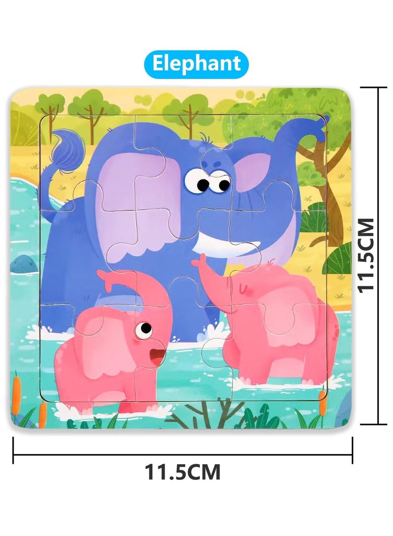 6 Piece Preschool Educational and Learning Animal Jigsaw Puzzle Toy Gift Set Toddler Puzzles Party Favors for Girls and Boys(Portable Travel Puzzles) - Image 4