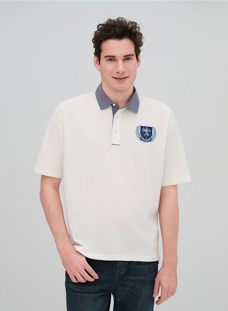 GIORDANO Men's Relax Fit Bold Polo with Embroidery - Image 1