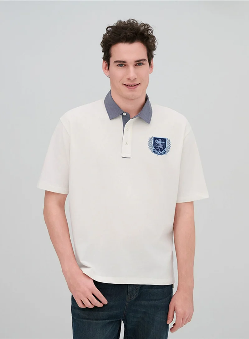 جيوردانو Men's Relax Fit Bold Polo with Embroidery