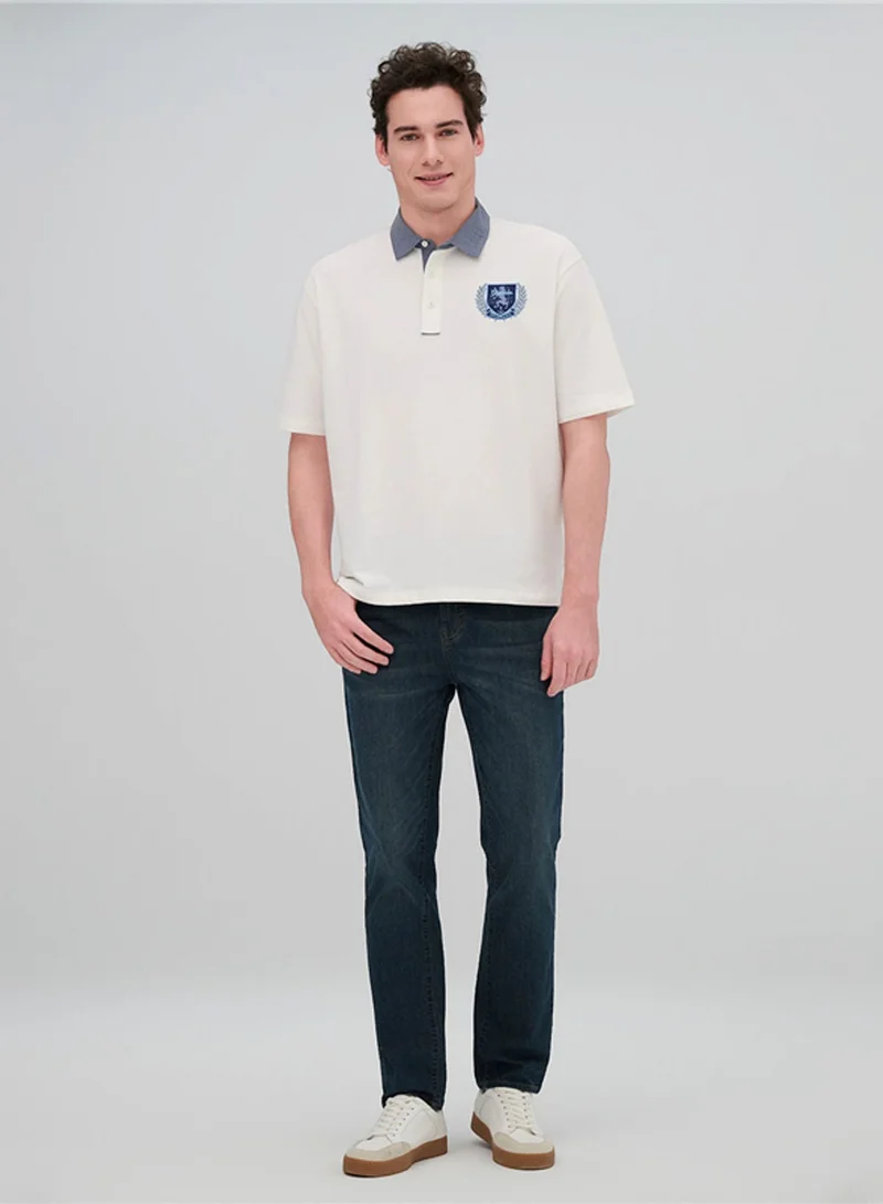 جيوردانو Men's Relax Fit Bold Polo with Embroidery