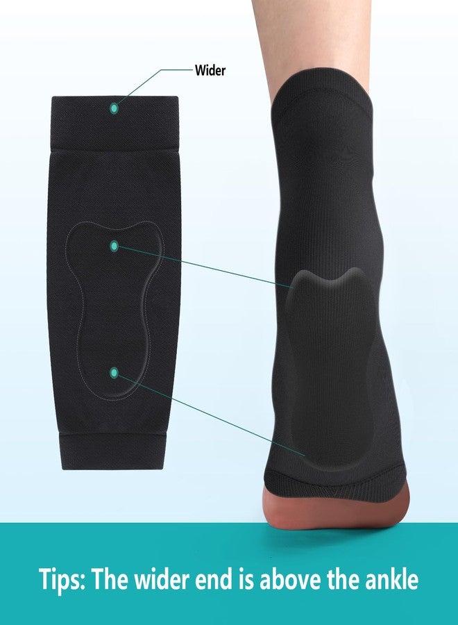 Promifun Achilles Tendon Heel Protector - Compression Padded Sleeve Socks Premium Gel Heel Socks for Haglunds Bump, Bursitis, Tendonitis & Tenderness - 1 Pair - L - Image 4