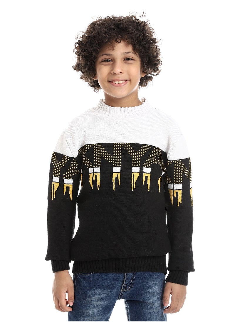 Caesar - Wool Boys Pullover With Multi Design - Image 1