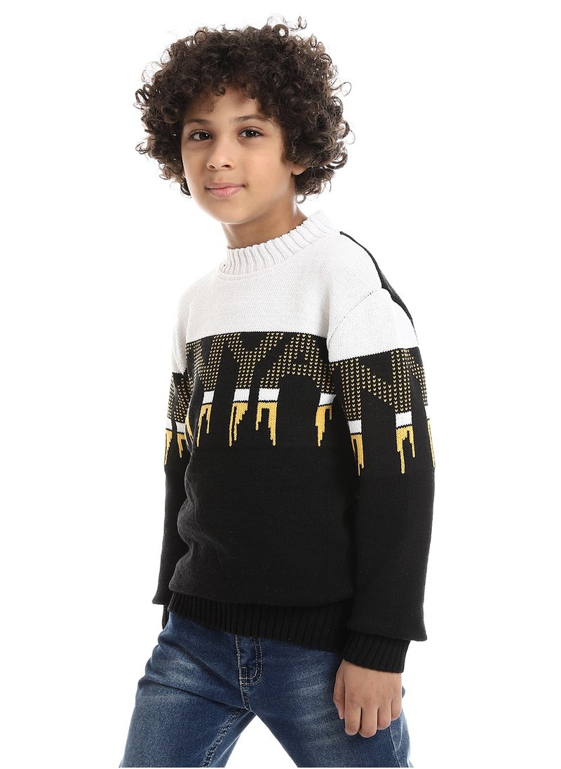 Caesar - Wool Boys Pullover With Multi Design - Image 1