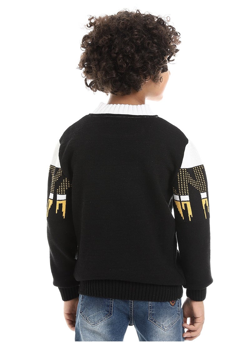 Caesar - Wool Boys Pullover With Multi Design - Image 1