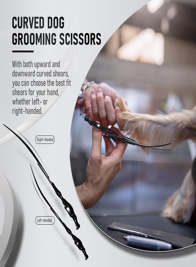 Purple Dragon Dog Grooming Scissors Set - Curved Thinning, Straight, Up & Down Curved Scissors and Comb, 7 Inch Black Shears with Adjustable Screw for Dogs and Cats - Image 4