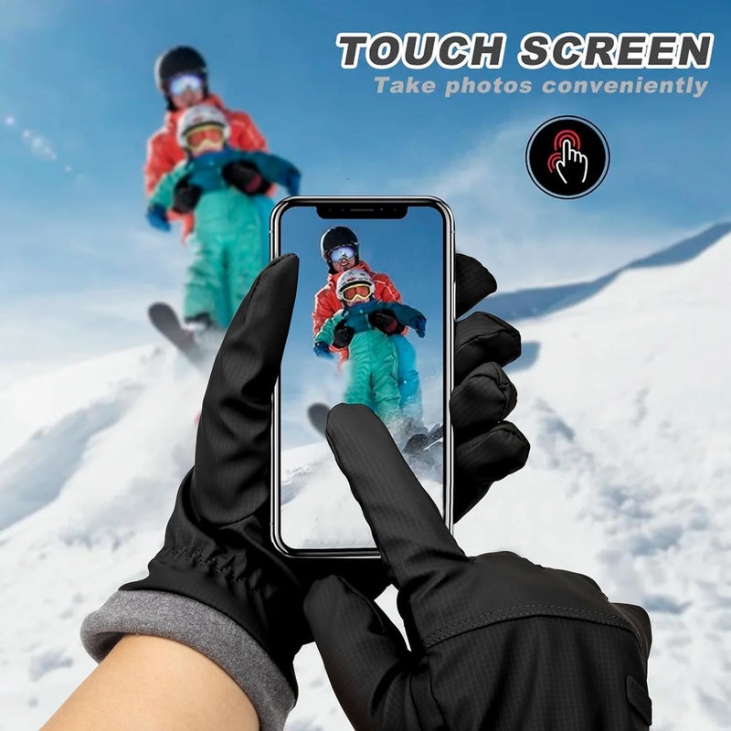 OVOY Men Women Winter-Warm-Ski-Gloves Splash-proof-Cold-Weather Snowboarding-Gloves Touch-Screen-Fingers for Cycling Skiing - Image 3