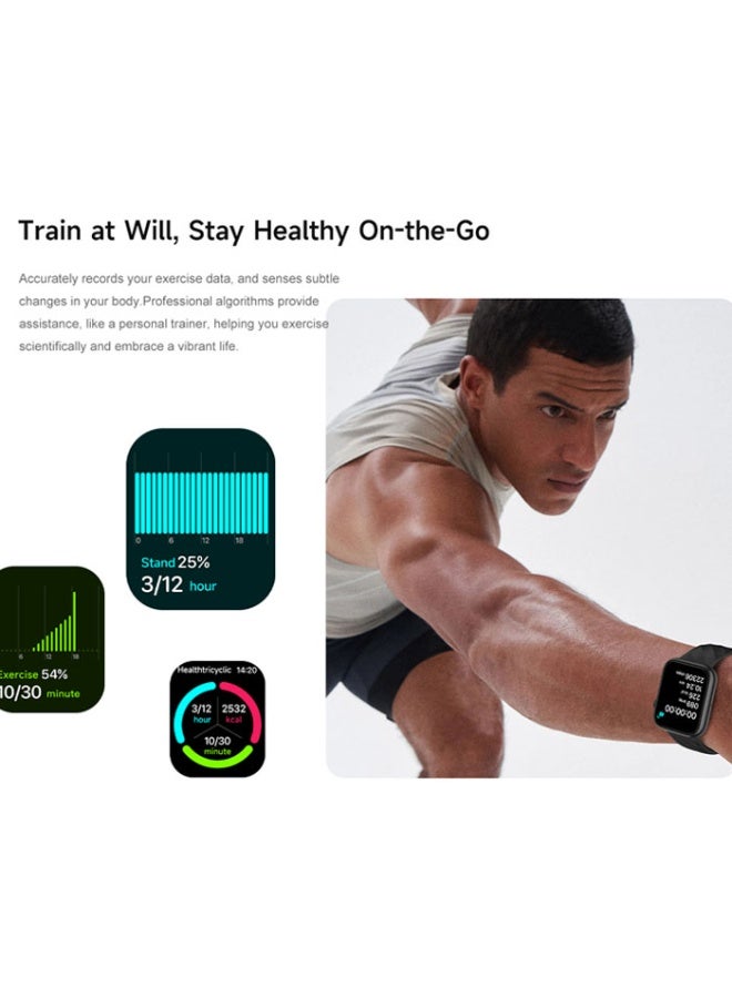 ساعة ذكية تصميم الحد الأدنى تجربة ذكية 1.83 "شاشة تعمل باللمس مربعة| مكالمة بلوتوث| IP68 للماء| وضع الحركة المتعددة| معلومات في الوقت الحقيقي دفع بطارية 220mAh| مساعد صوتي - Image 5