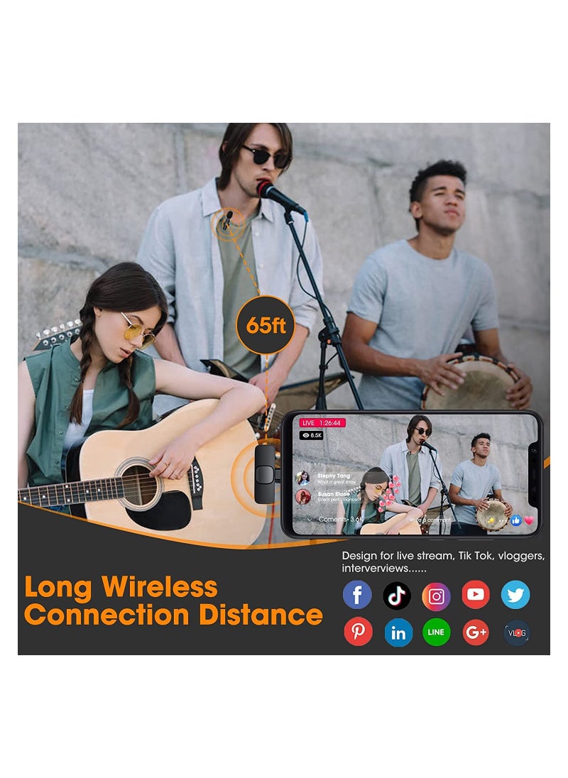 Generic - K8 Wireless Microphone, Digital Mini Portable Recording Clip Mic with Receiver for All Type-C Mobile Phones - Black - Image 1