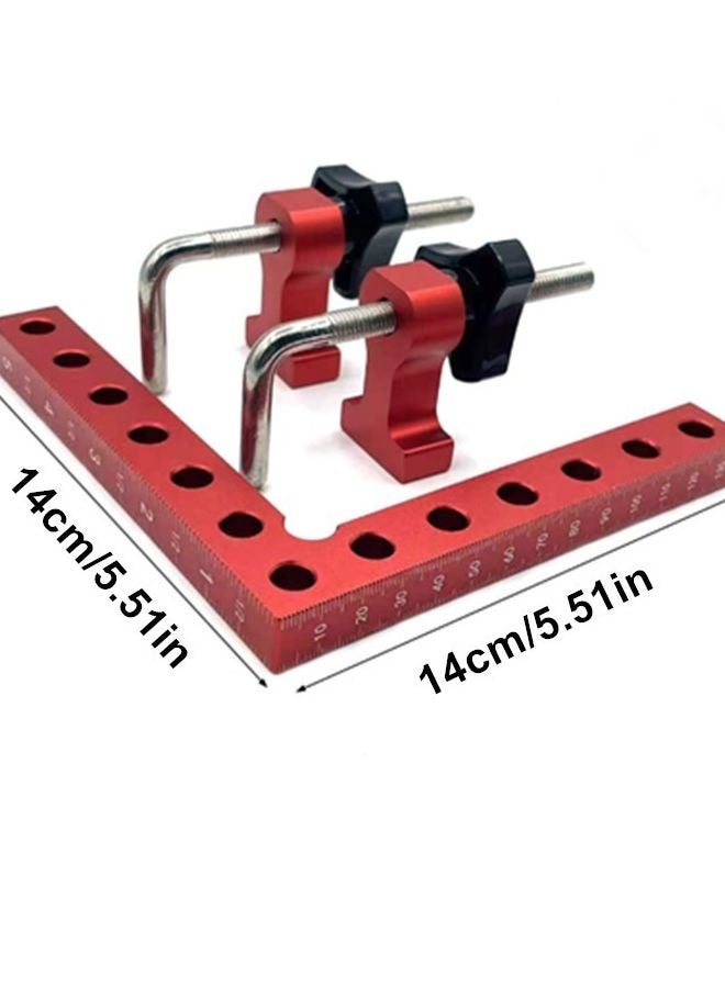 1 قطعة مشبك زاوية قائمة مقاس 5.5 بوصة من سبائك الألومنيوم متين مع صندوق تموضع 90 درجة ومسامير قابلة للتعديل حمراء لأعمال النجارة وإطارات الصور - Image 4