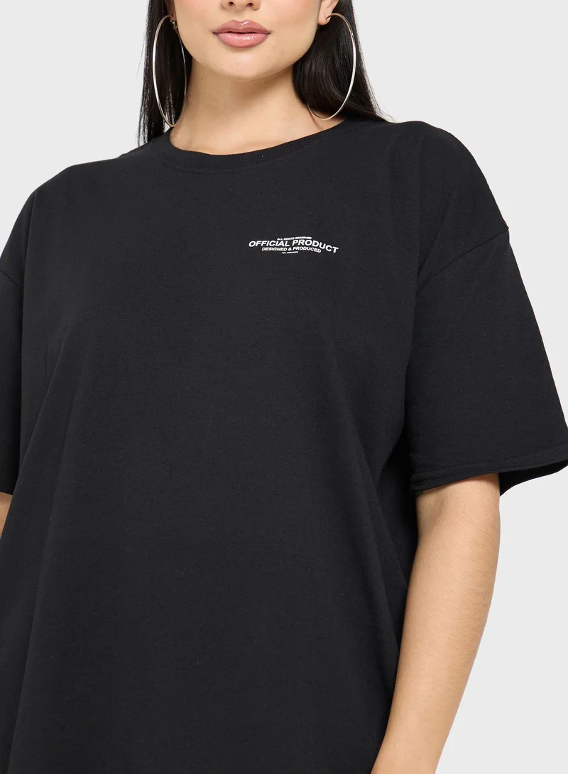 boohoo Back Print Knitted T-Shirt