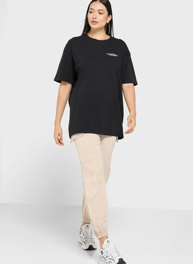 boohoo Back Print Knitted T-Shirt