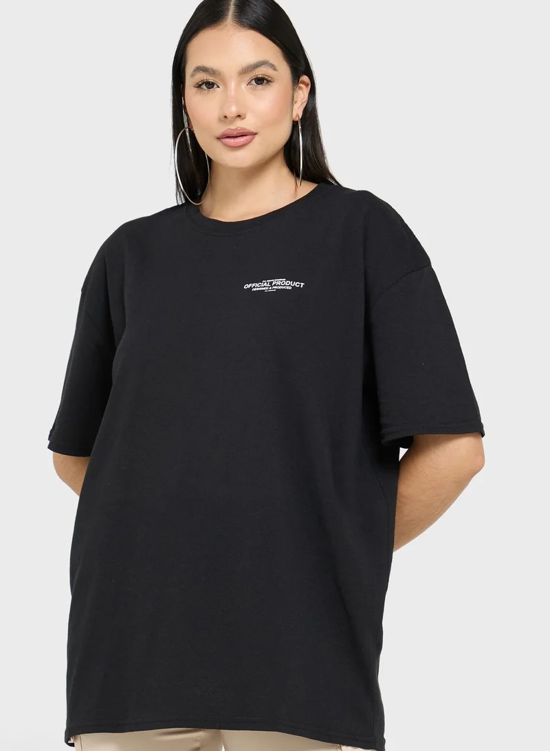 boohoo Back Print Knitted T-Shirt