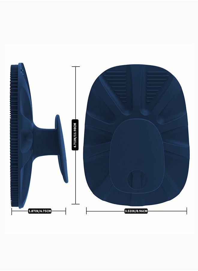 HieerBus - Silicone Body Scrubber Shower Bath Body Brush for Men Women,1 Pack,Dark Blue - Image 1