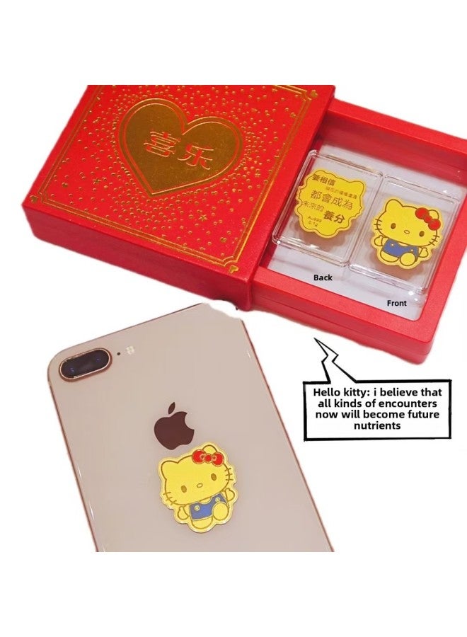 Gold 999 Phone Gold Sticker Doraemon Yugui Dog Donald Duck Minions Strawberry Bear Pure Gold Phone Sticker-Specifications Support Image Upload:Winnie The Pooh Mobile Phone Sticker About 0.01 Grams - Image 4